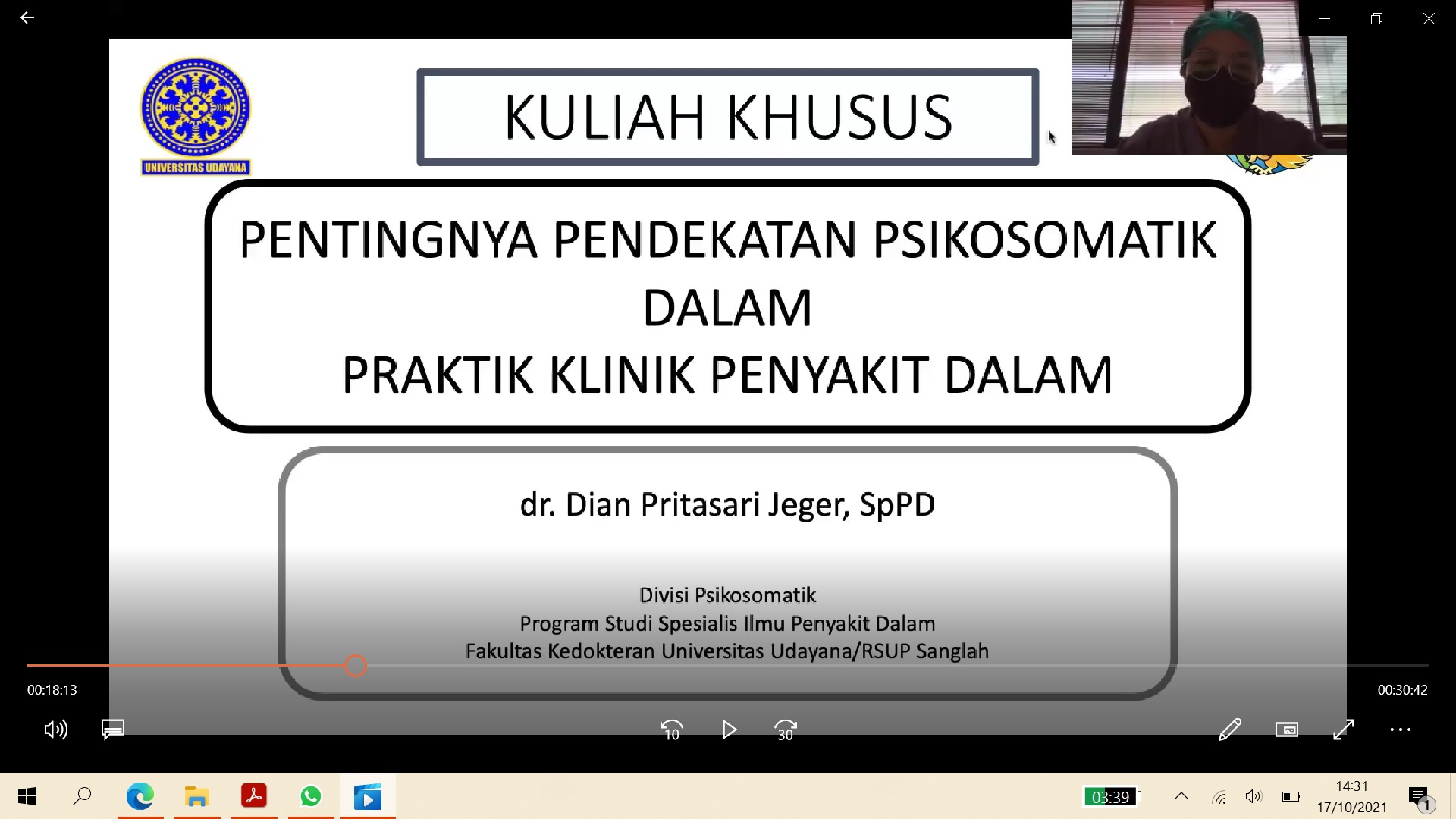 KULIAH KHUSUS OLEH dr. Dian Pritasari Jeger, Sp.PD